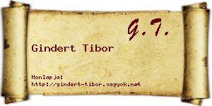 Gindert Tibor névjegykártya